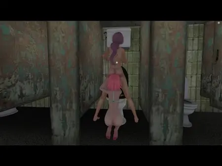 3d мульт футанари девка с членом ебет подружку в туалете